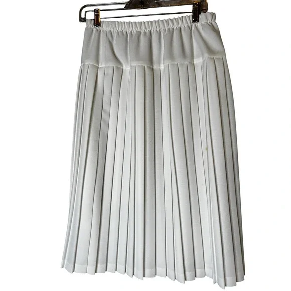 Nancy II Vintage Navy Blue White Pleated Skirt Suit Set Nautical Preppy 10P - Picture 3 of 14